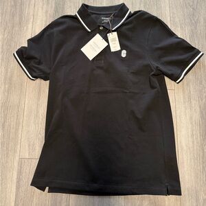 NEW $228 Coach Black Logo Polo Tee Shirt W Signature Mens Size Medium